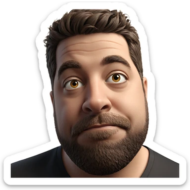 male portrait with beard sticker