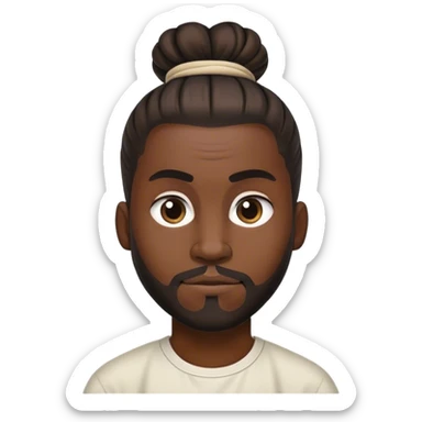 Chopped black guy with man bun sticker