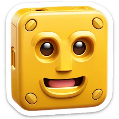 Clash of Clans aesthetic: Cinematic Playful Game Boy Portrait Emoji, rendered in a 3D vector-style similar to standard emojis with minimal shading and bold, simplified shapes. A compact, distinct form with signature details, softly glowing with a nostalgic gaming charm. Simplified yet unmistakably iconic, highly detailed and consistent, glowing with a soft radiance and high shine. Stylized with a touch of retro gaming magic and a soft glowing outline, capturing the essence of a beloved gaming relic with a friendly, playful manner! sticker