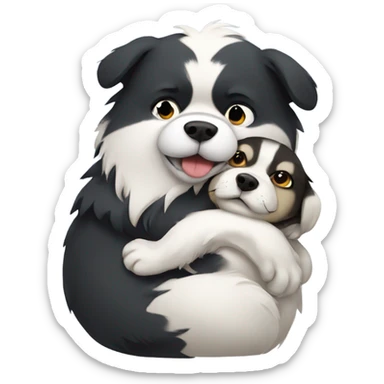 shitzu and a husky hugging sticker