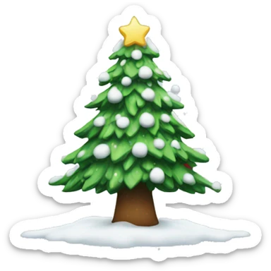 Christmas tree with snow sticker