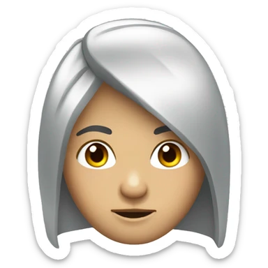 Cara de persona con corona de plata  sticker