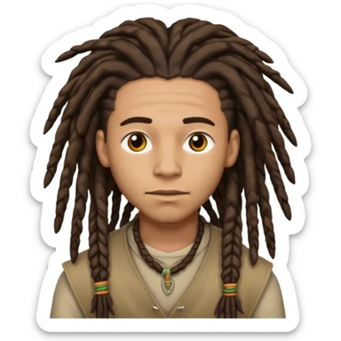 Lightskin Animoji male with dreads  sticker