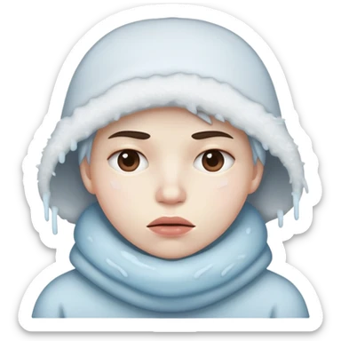 Freezing face  sticker