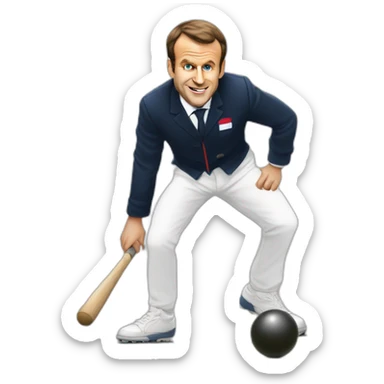 emmanuel macron joue à la pétanque sticker