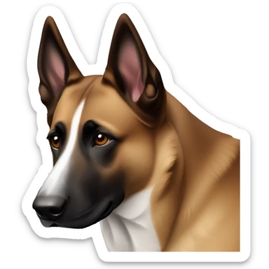 Brown black and White belgium shepherd malinois sticker