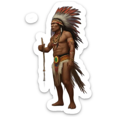 Aboriginal shaman against the backdrop of a thunderstorm sticker