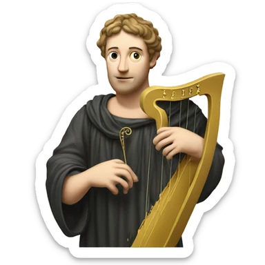 Petrarch holds a lyre in his hand sticker