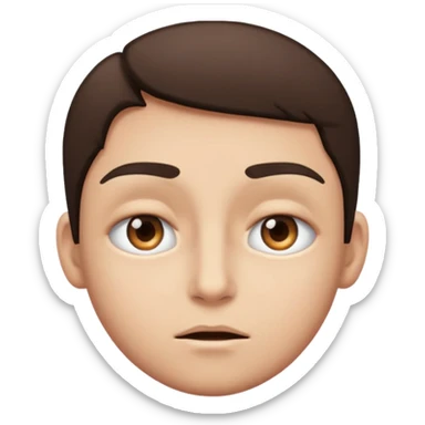 the right eye is wide opened, the left eye is half closed. sticker