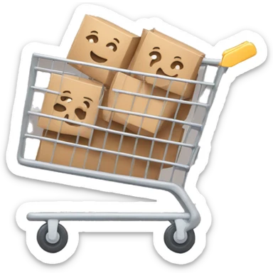 shopping cart with boxies sticker