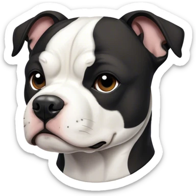 un chien blanc et noir staff sticker