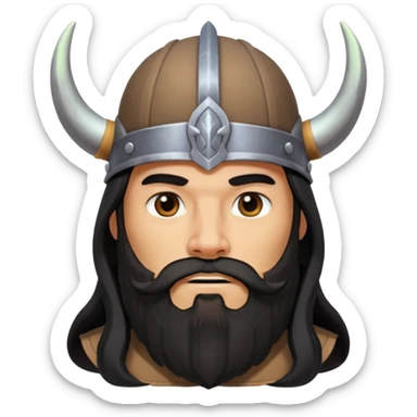 bearded Vikings with black long hair with out crown sticker