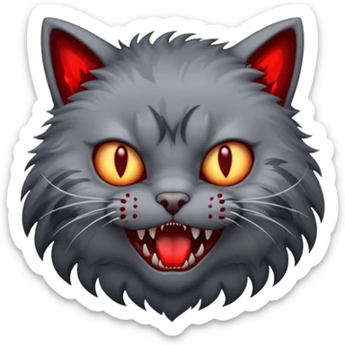 scary cannibal cat sticker