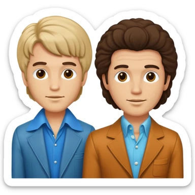 70s 80s men with hair style  sticker