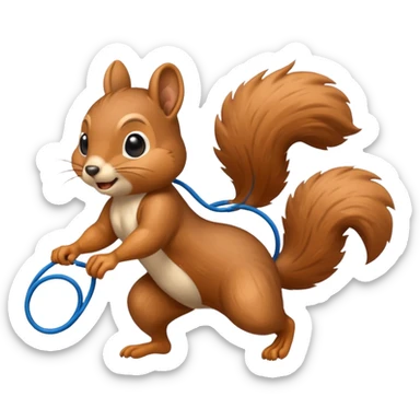 Squirrel jump rope sticker