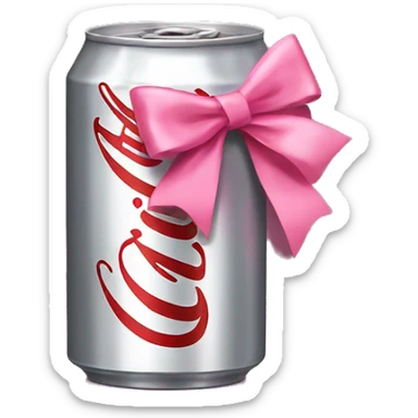 diet coke can with pink bow  sticker