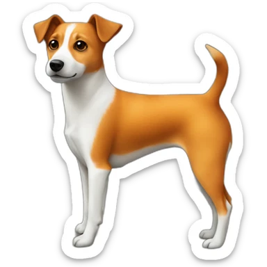 Orange jack russel orange East European village dog sticker