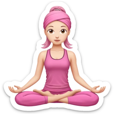 yoga girl /wearing pink cloth sticker