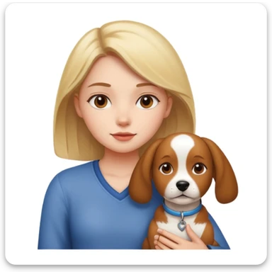 girl and dog posing cute sticker