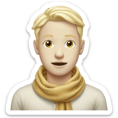Blonde pale Man with scarf on sticker