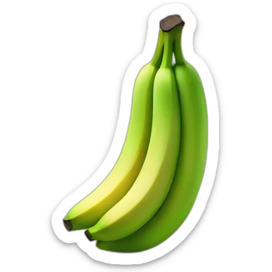 Green banana unpeeled sticker