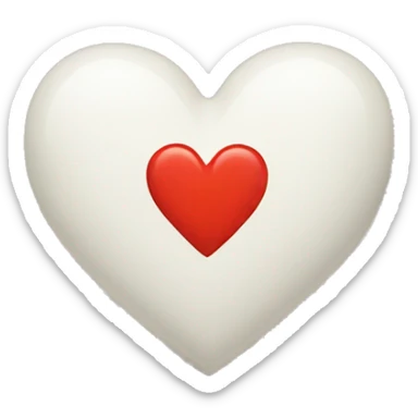 off white heart  sticker