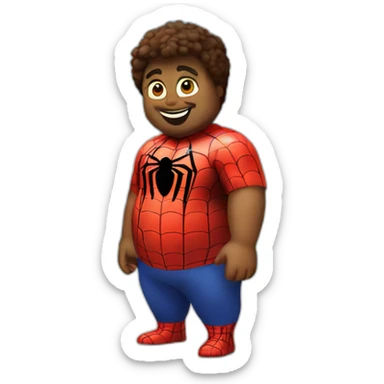Fat-spiderman-on-an-island sticker