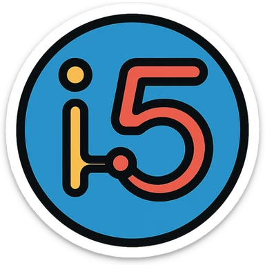 circular motif tech-inspired logo with subtle i and 5 elements, professional, no text, i5invest logo sticker