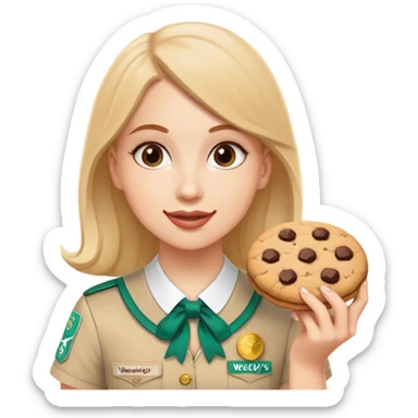 white girl scout selling cookie at Wendy’s  sticker