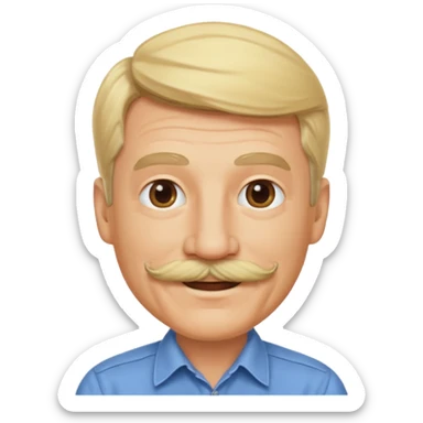 blonde Mustache Man elder sticker