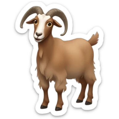 goat brown body shape sticker