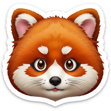 Red panda face sticker