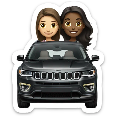 Black jeep compass driven by pretty brunnte girl sticker