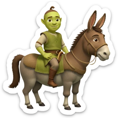 Shrek riding donkey sticker