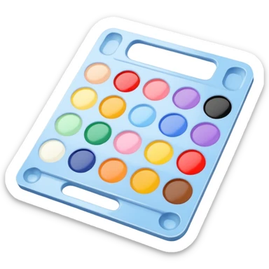 Paint palette filled with light pastel color sticker