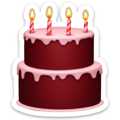 Dark red birthday cake sticker