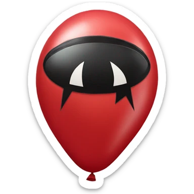 red balloon with black lightning bolt on it sticker