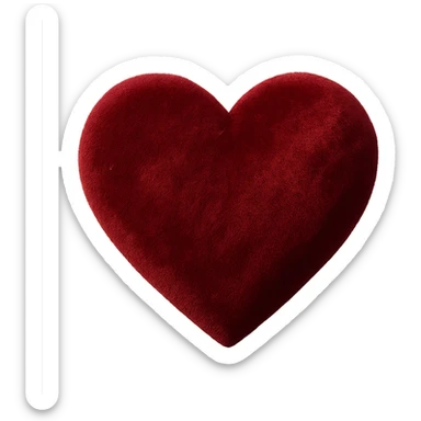 heart with a velvet texture sticker