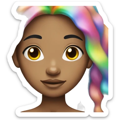 White Mermaid with rainbow hair and freckles sticker
