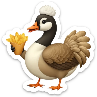 The Canada Goose Is Eating Lots Of Chips In Thanksgiving Day Meal sticker