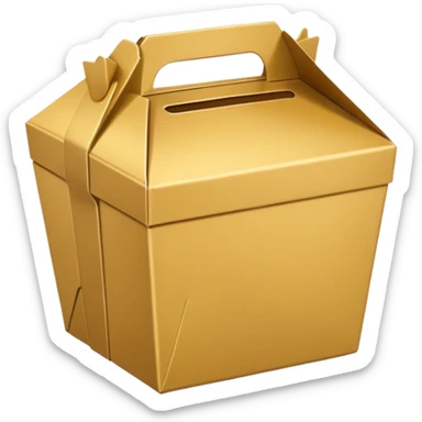 Gold takeout box sticker