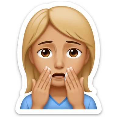 Crying wiping tears sticker