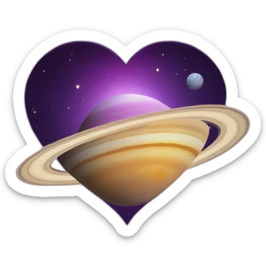 Heart shape Saturn sticker