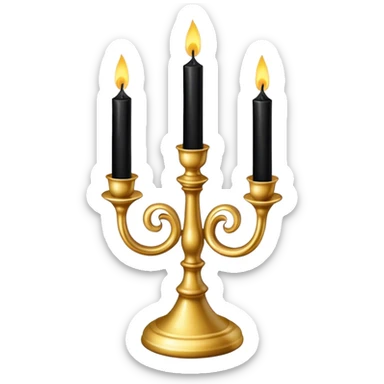 Gothic gold candlestick with black candles sticker