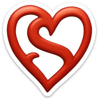 Red heart with the letter S in the middle of it sticker