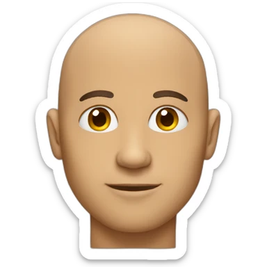 bald man, with tan and stubble sticker