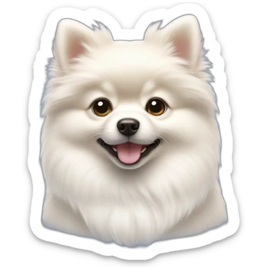 White pomeranian puppy sticker