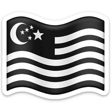 A simple flag with black and white horizontal lines, without any stars sticker