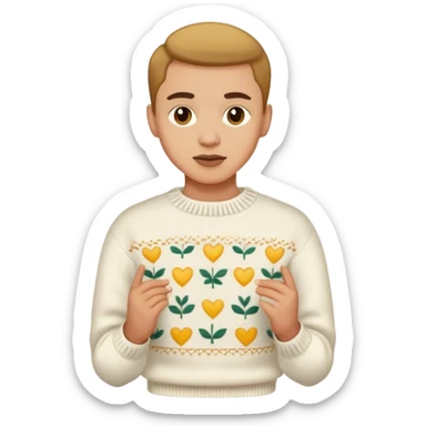 A think boble with a white vintage sweater in it   sticker