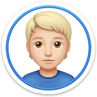 un joli personnage de face dans un rond  sticker